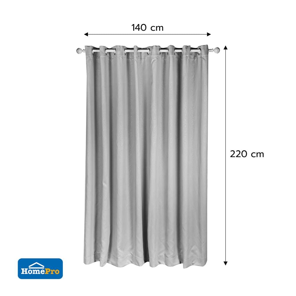 ผ้าม่าน EYELET HOME LIVING STYLE URENA UV 140x220 ซม. สีเทา