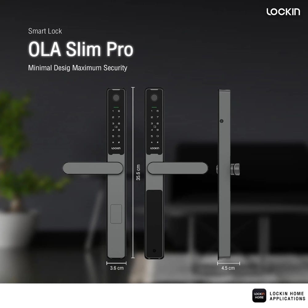 กลอนดิจิตอล LOCKIN OLA SLIM PRO สีดำ (สำหรับประตูบานเลื่อน)