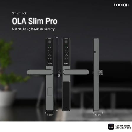 กลอนดิจิตอล LOCKIN OLA SLIM PRO สีดำ (สำหรับประตูบานเลื่อน)_4