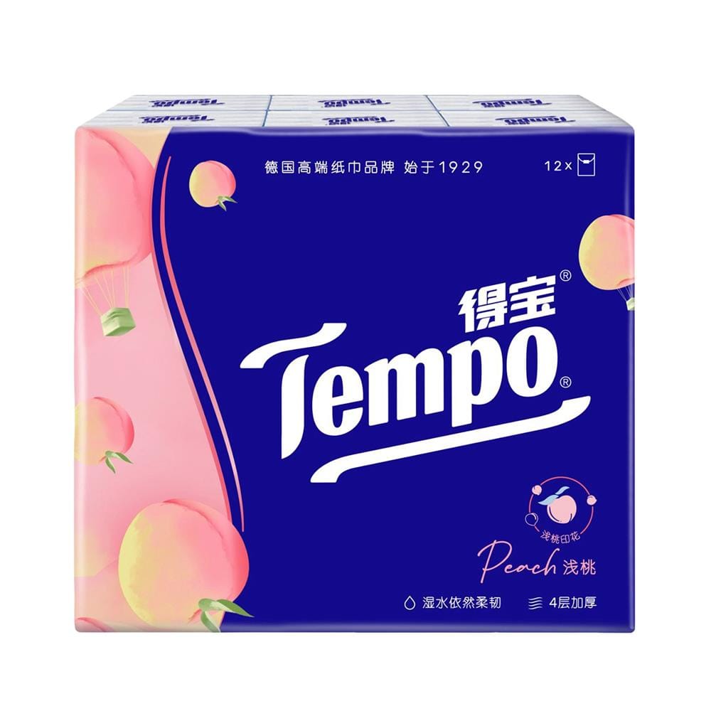 กระดาษเช็ดหน้า TEMPO PETIT HANKY PEACH 7 แผ่น (แพ็ก 12 ชิ้น)