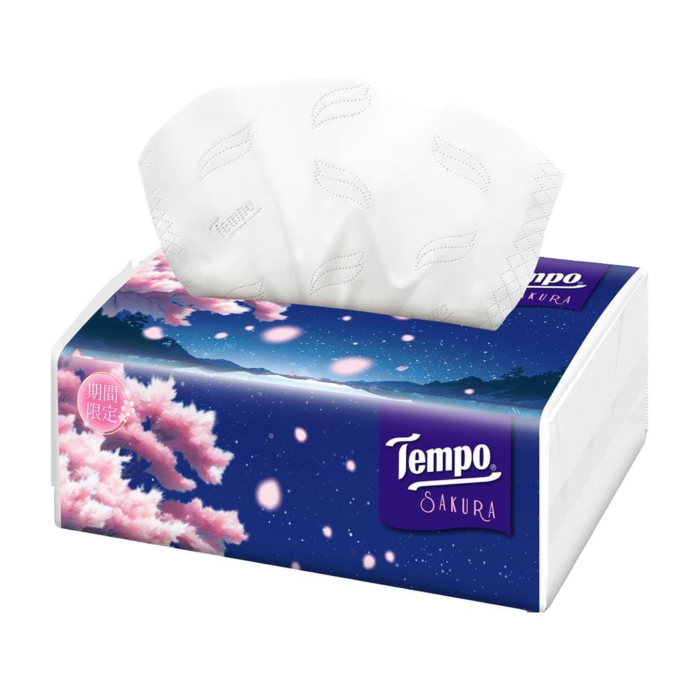 กระดาษเช็ดหน้า TEMPO SAKURA 90 แผ่น (แพ็ก 4 ชิ้น)