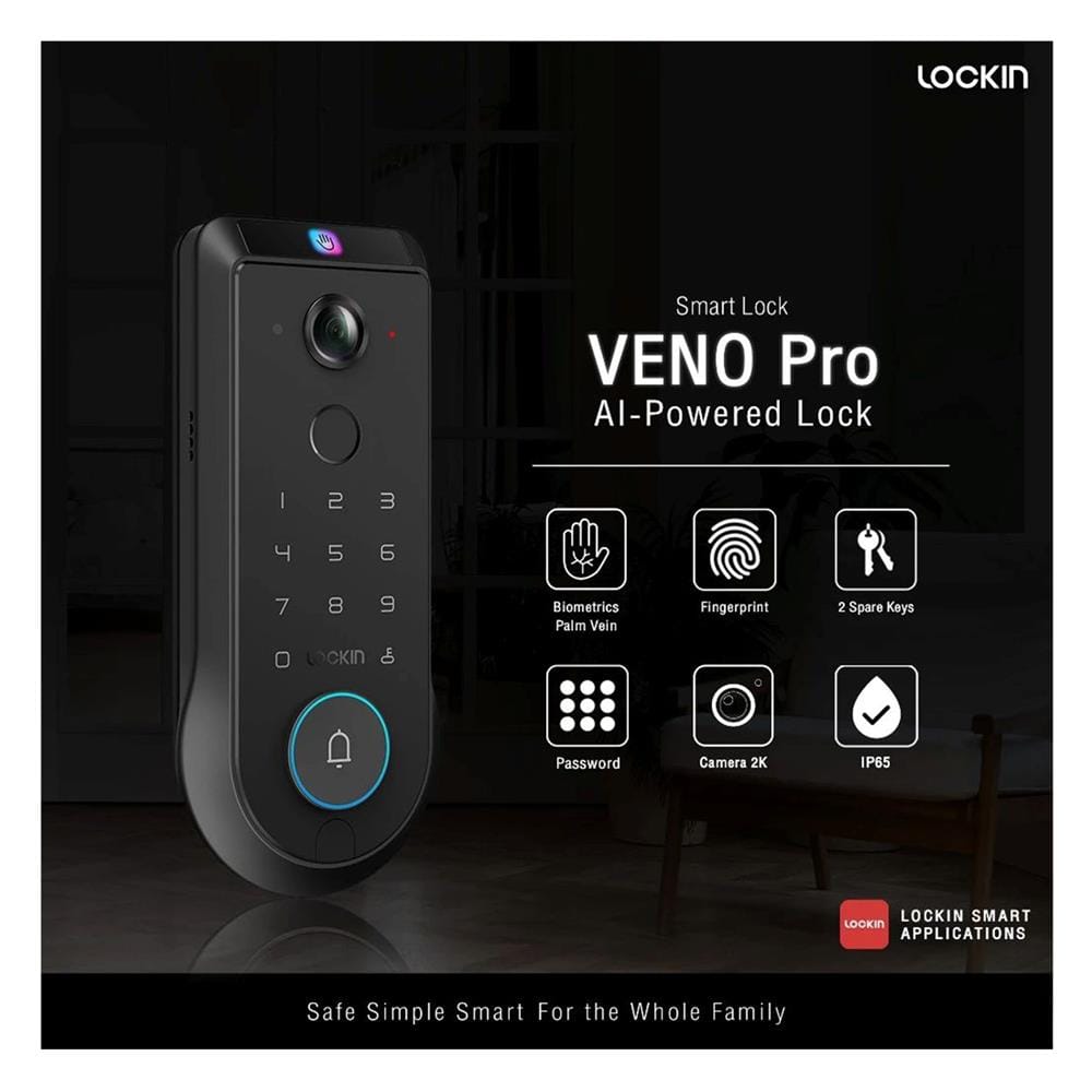 กลอนดิจิตอล LOCKIN VENO PRO สีดำ