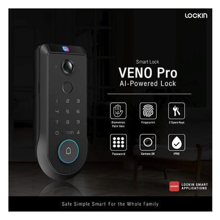 กลอนดิจิตอล LOCKIN VENO PRO สีดำ_2