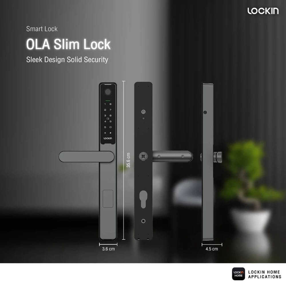 กลอนดิจิตอล LOCKIN OLA SLIM LOCK สีดำ (สำหรับประตูบานเลื่อน)
