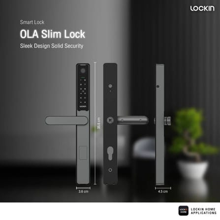 กลอนดิจิตอล LOCKIN OLA SLIM LOCK สีดำ (สำหรับประตูบานเลื่อน)_3