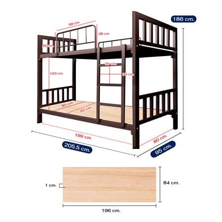 เตียง 2 ชั้น THAIBULL SST2F-0142 สีน้ำตาล_11