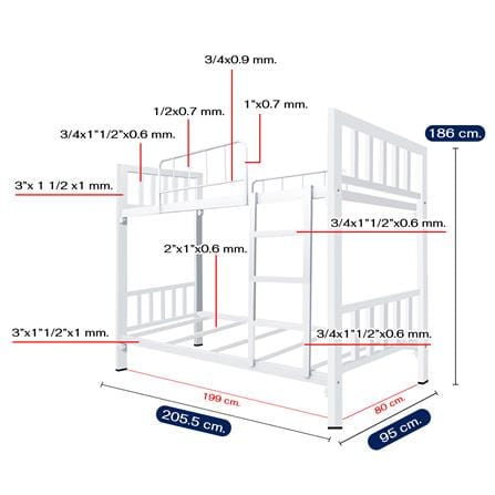เตียง 2 ชั้น THAIBULL SST2F-0142-90 สีขาว_10