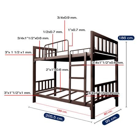 เตียง 2 ชั้น THAIBULL SST2F-0142 สีน้ำตาล_10