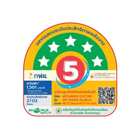 ปั๊มอัตโนมัติ MITSUBISHI WP-255R2E 250 วัตต์_2