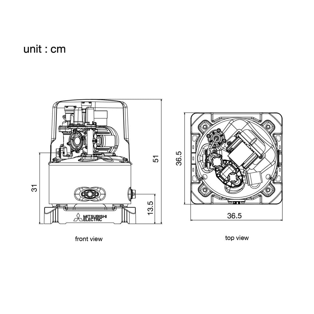 ปั๊มอัตโนมัติ MITSUBISHI WP-155R2E 150 วัตต์