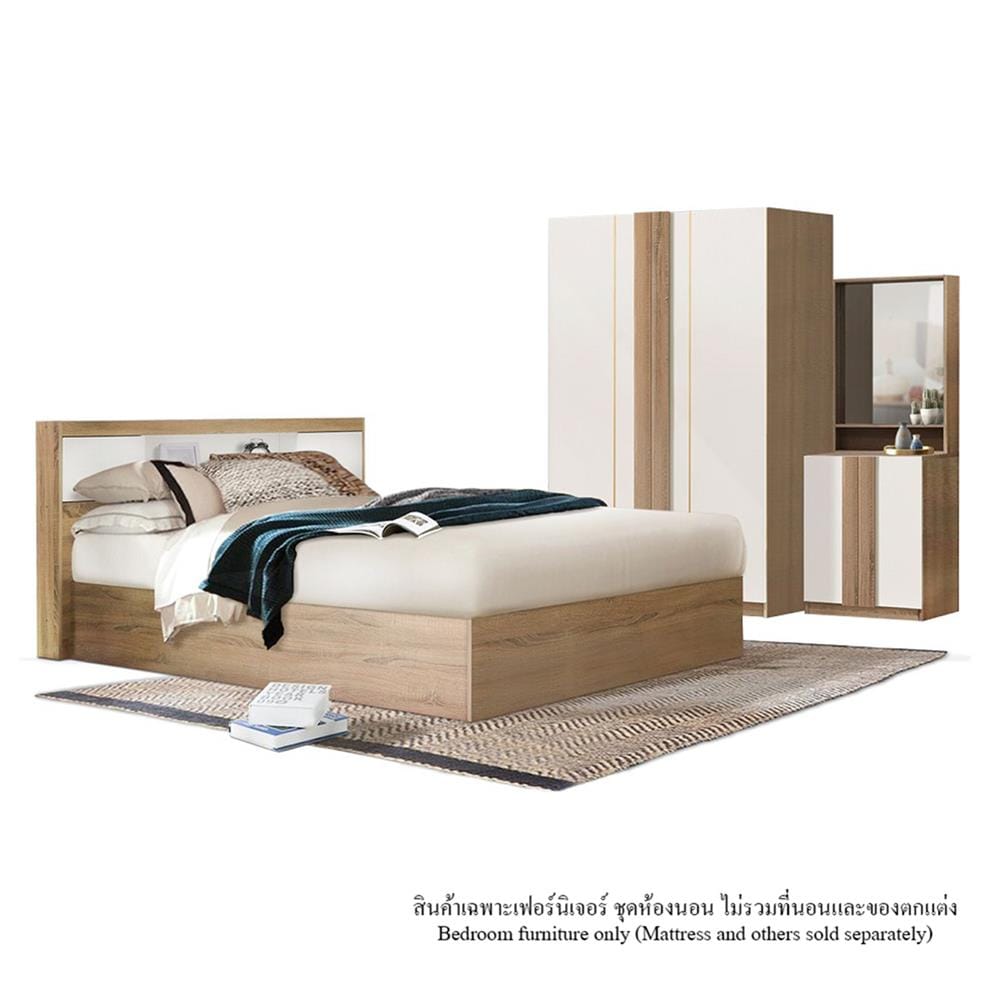 ชุดห้องนอน 5 ฟุต KONCEPT MARLIN สี OAK WHITE