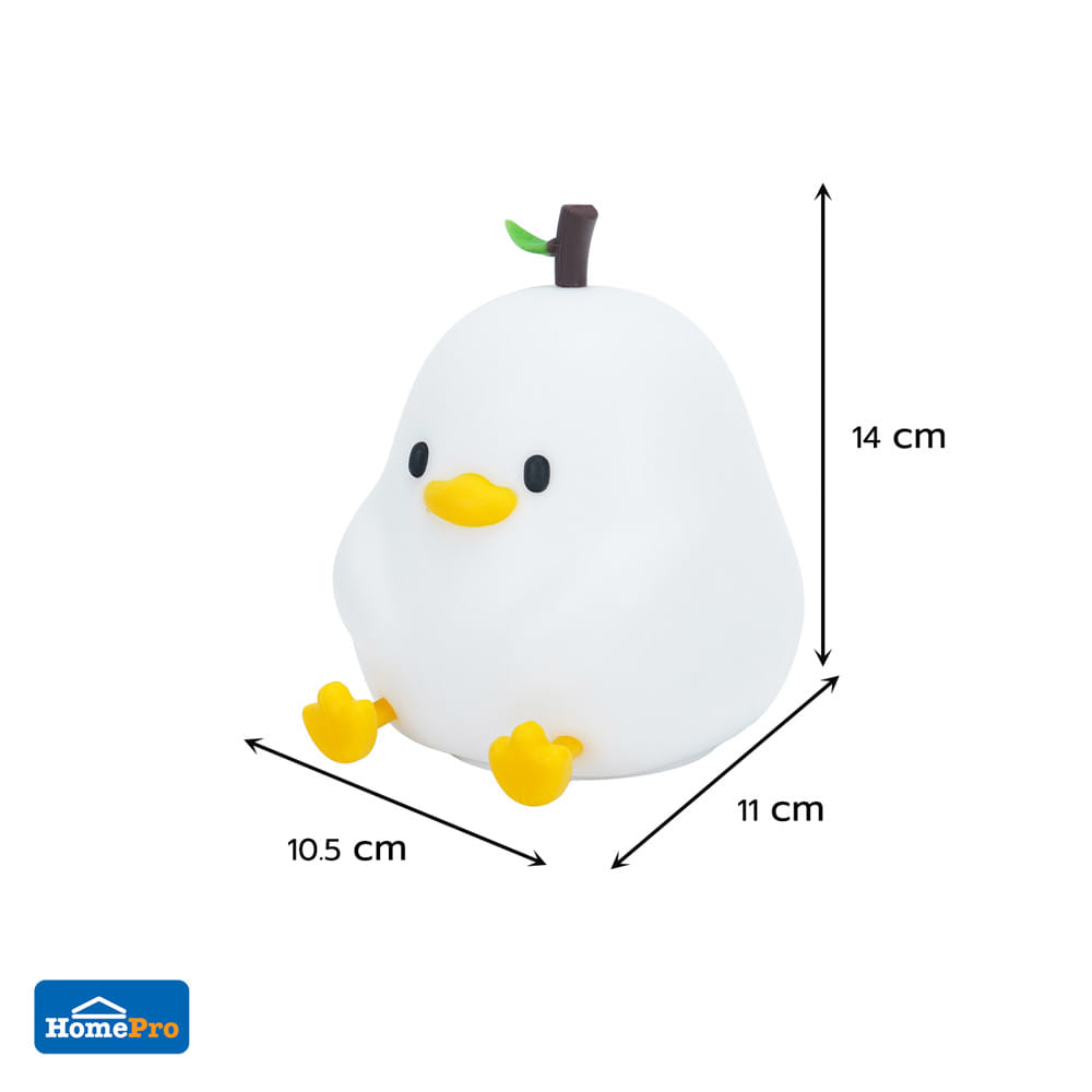 โคมไฟซิลิโคน เป็ดน้อย CARINI DUCK-PEAR 1.4 วัตต์ เปลี่ยนแสงได้ สีขาว/เหลือง