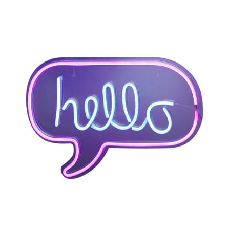 ป้ายไฟ LED CARINI HELLO สีขาว/ชมพู_1