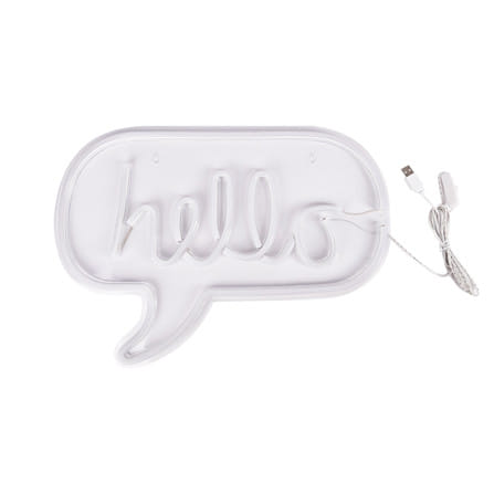 ป้ายไฟ LED CARINI HELLO สีขาว/ชมพู_2