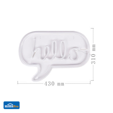 ป้ายไฟ LED CARINI HELLO สีขาว/ชมพู_8