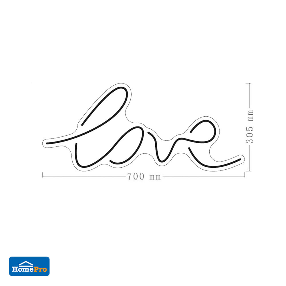 ป้ายไฟ LED CARINI LOVE สีขาว/ชมพู