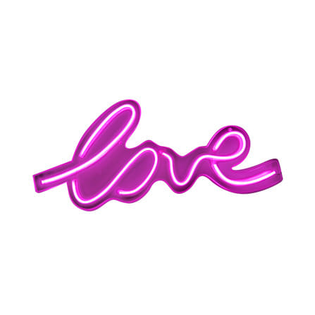ป้ายไฟ LED CARINI LOVE สีขาว/ชมพู_1