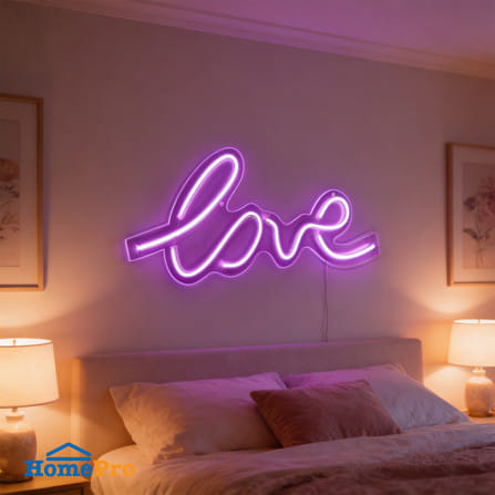 ป้ายไฟ LED CARINI LOVE สีขาว/ชมพู_6