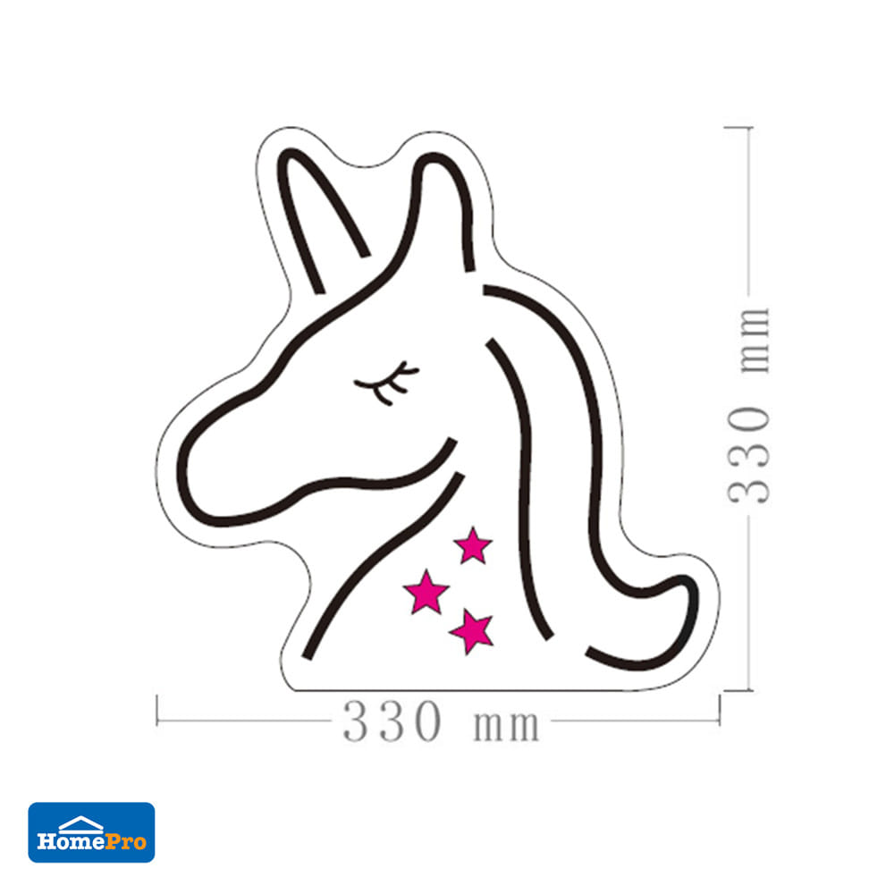 ป้ายไฟ LED CARINI UNICORN สีขาว/ชมพู