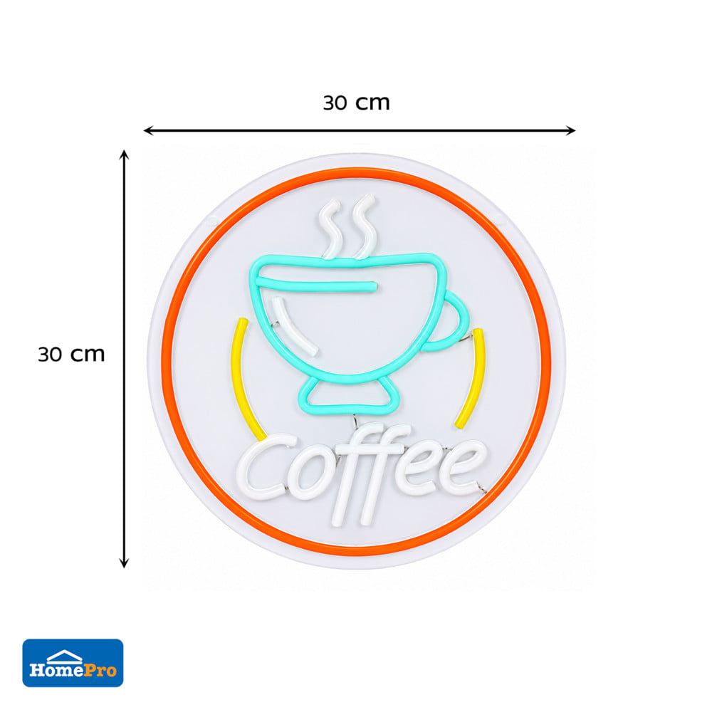 ป้ายไฟ LED CARINI COFFEE 10 วัตต์ สีแดง/เหลือง/น้ำเงิน/ขาว
