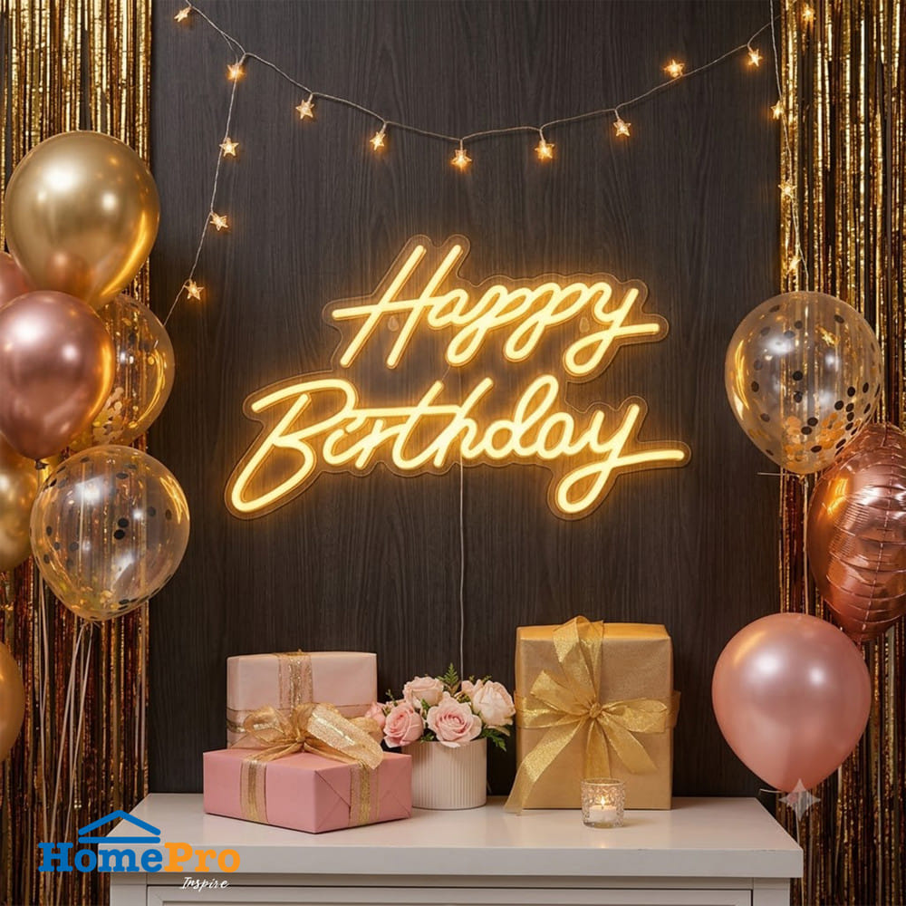ป้ายไฟ LED CARINI HAPPY BIRTHDAY 10 วัตต์ WARM WHITE
