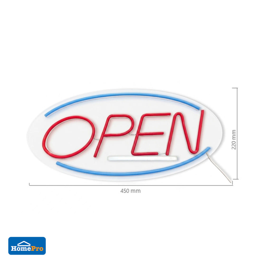 ป้ายไฟ LED CARINI OPEN 10 วัตต์ สีแดง/ขาว/น้ำเงิน
