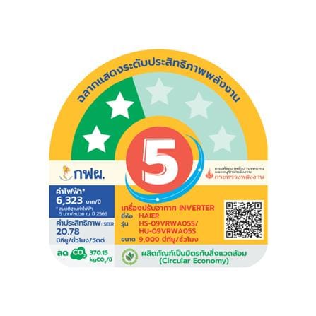 แอร์ผนัง HAIER HSU-09VRWA05SBF 9000 บีทียู อินเวอร์เตอร์_9