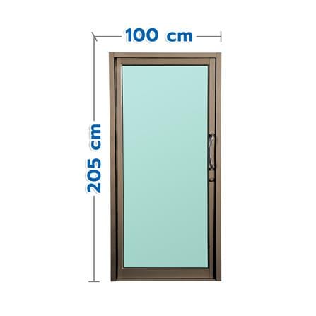 ประตูบานสวิงเดี่ยว อะลูมิเนียม AZLE 100x205 ซม. สีชา_0