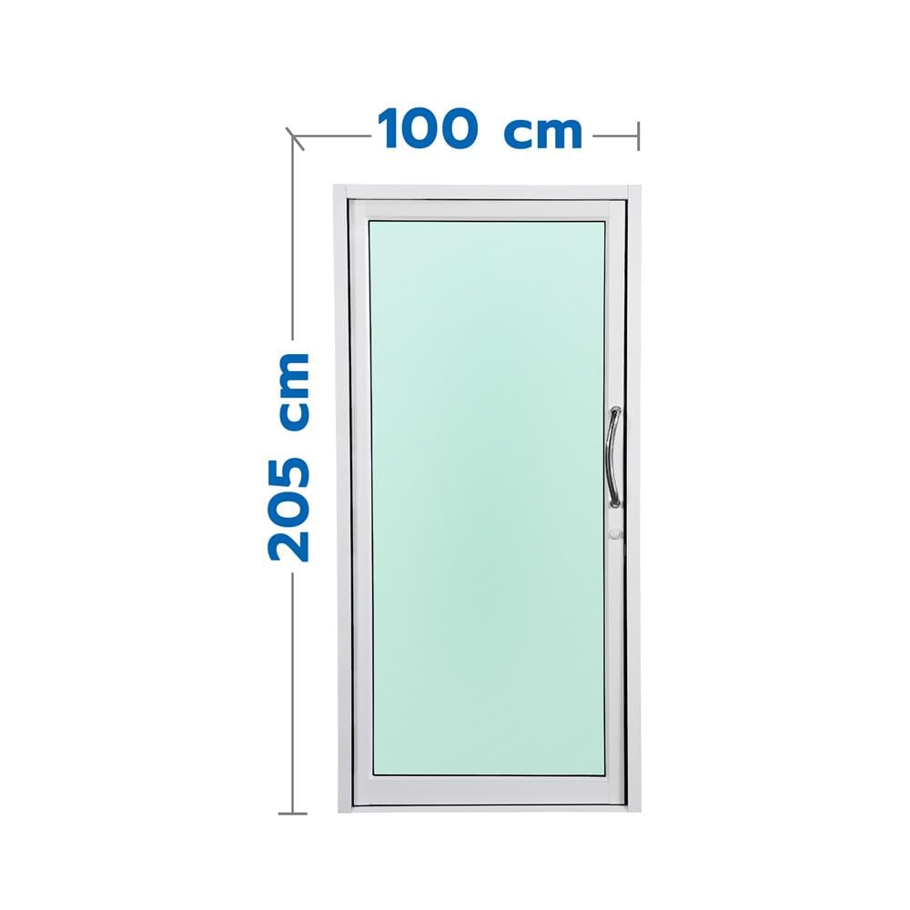 ประตูบานสวิงเดี่ยว อะลูมิเนียม AZLE 100x205 ซม. สีขาว
