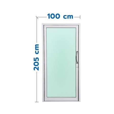 ประตูบานสวิงเดี่ยว อะลูมิเนียม AZLE 100x205 ซม. สีขาว_0