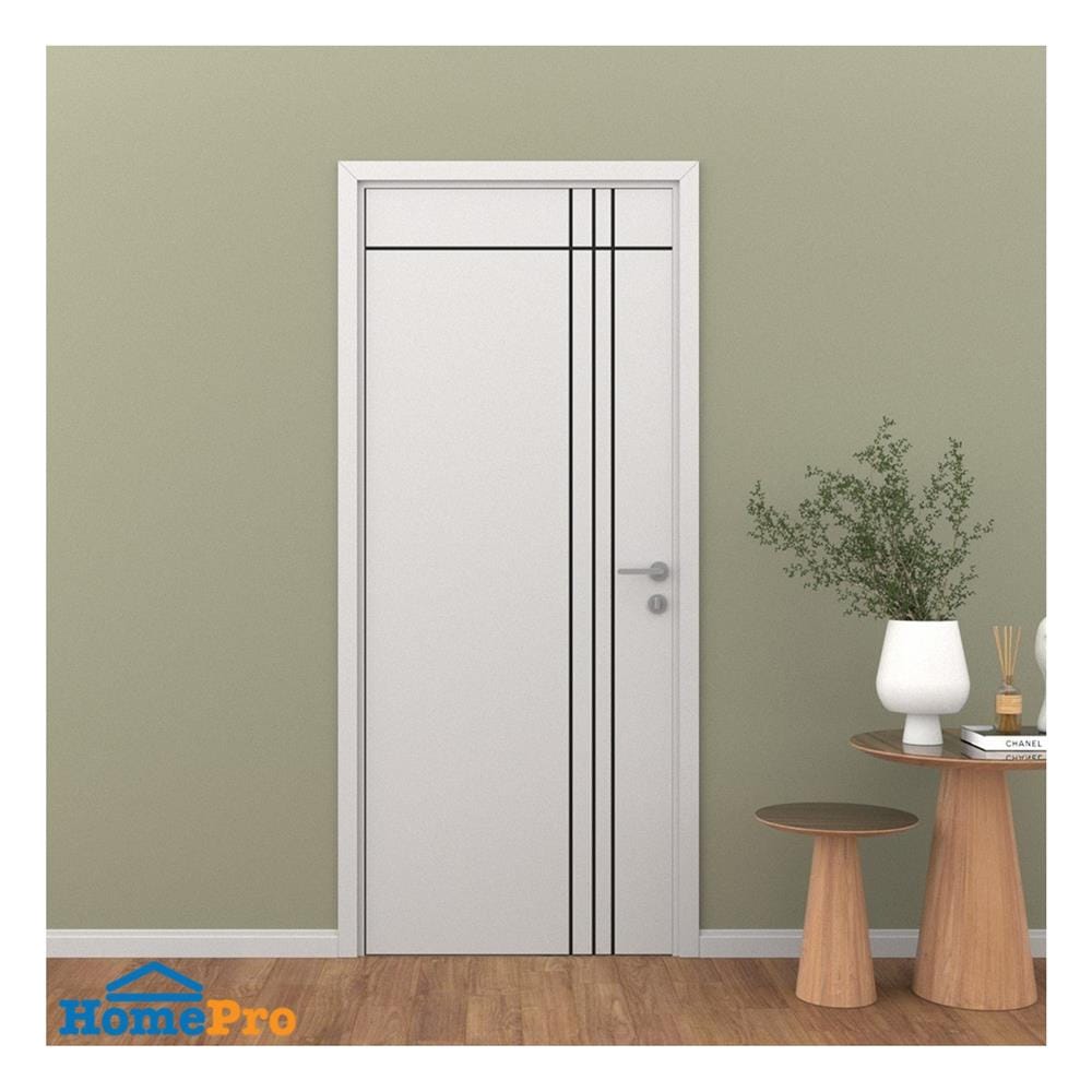 ประตูภายนอก UPVC ไม่เจาะลูกบิด PARAZZO PUN08 90x200 ซม. สีขาว