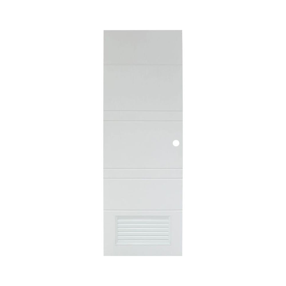 ประตูห้องน้ำ UPVC เจาะลูกบิด MODERNWOOD MLIR010 70x200 เกล็ดล่าง สีขาว