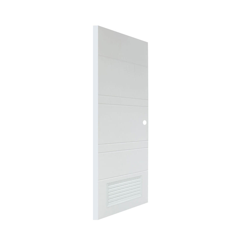 ประตูห้องน้ำ UPVC เจาะลูกบิด MODERNWOOD MLIR010 70x200 เกล็ดล่าง สีขาว