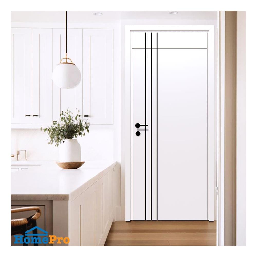 ประตูภายนอก UPVC ไม่เจาะลูกบิด PARAZZO PUN08 80x200 ซม. สีขาว