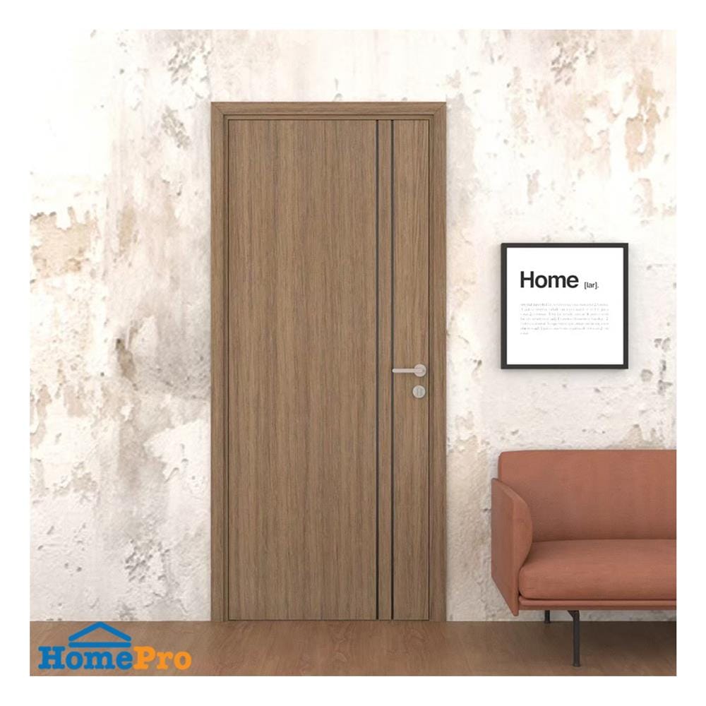 ประตูภายใน UPVC ไม่เจาะลูกบิด PARAZZO PUN02 90x200 ซม. สีช็อกโกแลต