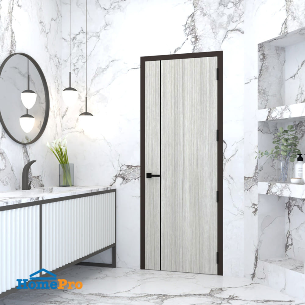 ประตูห้องน้ำ UPVC เจาะลูกบิด PARAZZO PN-01 70x200 ซม. สีเท็กซัสโอ๊ค