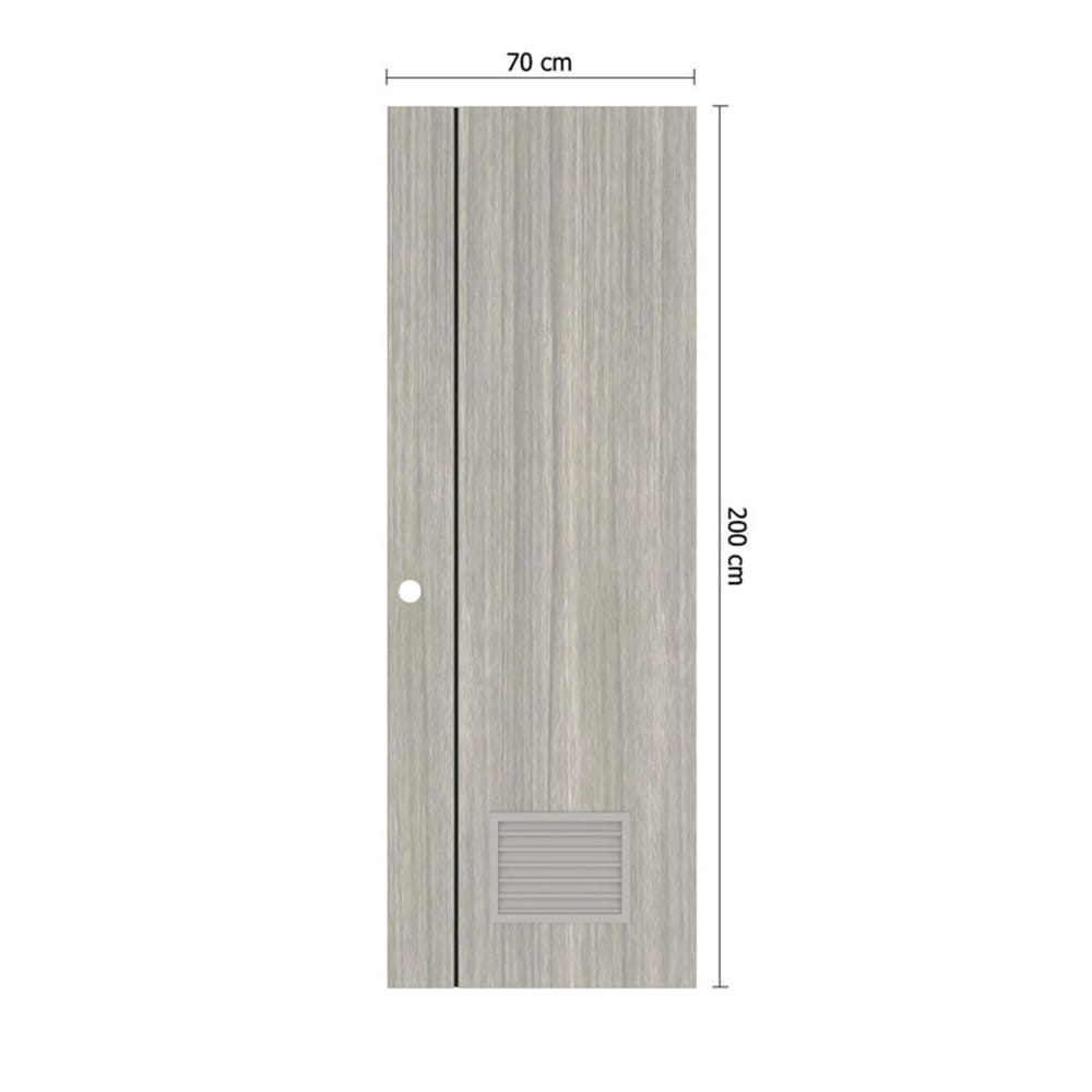 ประตูห้องน้ำ UPVC เจาะรูลูกบิด PARAZZO PL-0170x200 ซม. สีเท็กซัส โอ๊ค