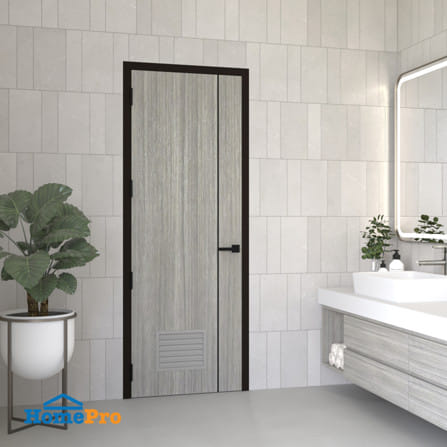 ประตูห้องน้ำ UPVC เจาะรูลูกบิด PARAZZO PL-0170x200 ซม. สีเท็กซัส โอ๊ค_2