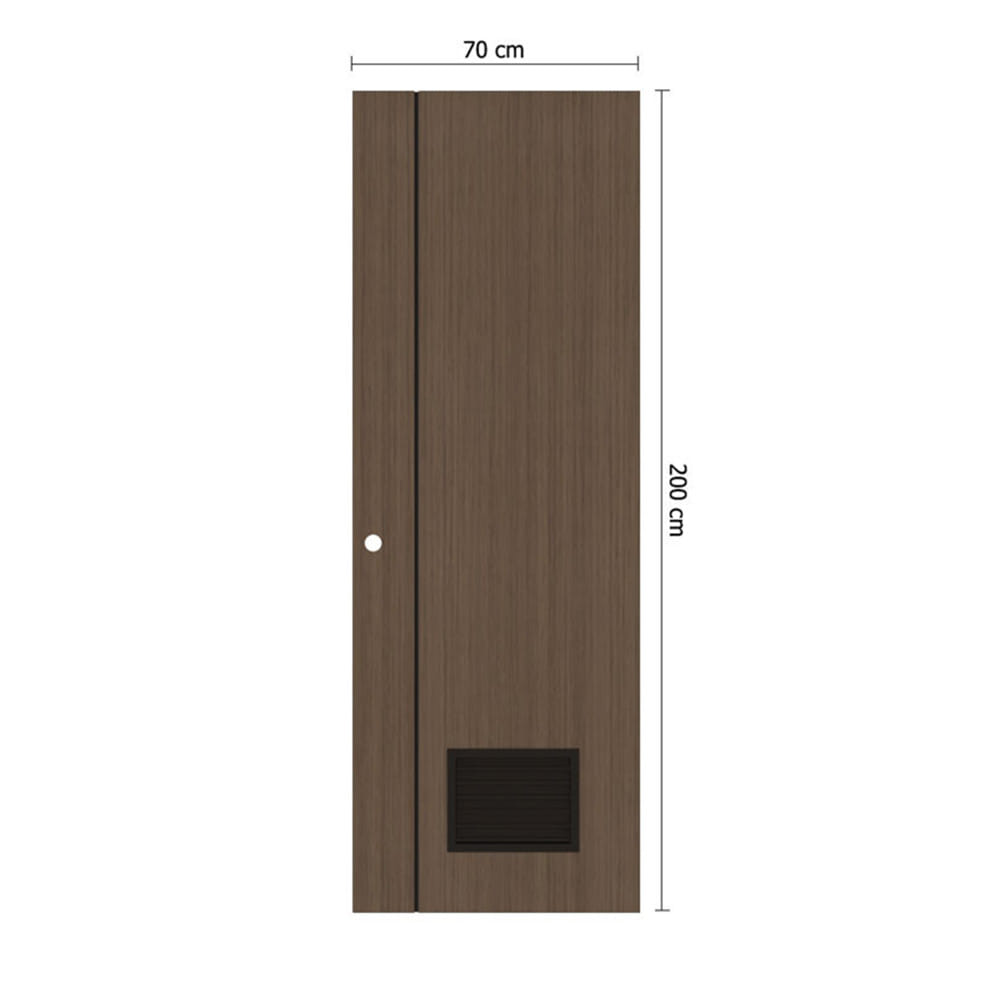 ประตูห้องน้ำ UPVC เจาะรูลูกบิด PARAZZO PL-01 70x200 ซม. สีช็อคโกแลต