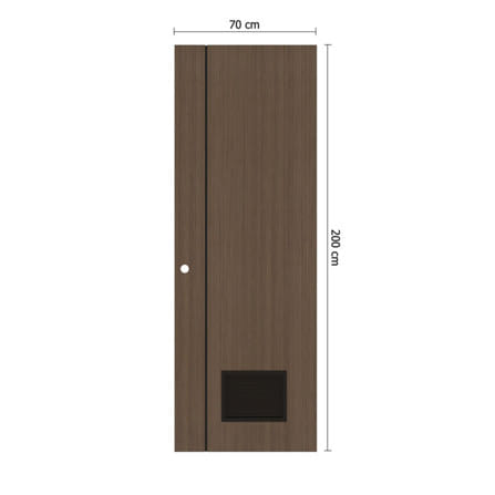 ประตูห้องน้ำ UPVC เจาะรูลูกบิด PARAZZO PL-01 70x200 ซม. สีช็อคโกแลต_3