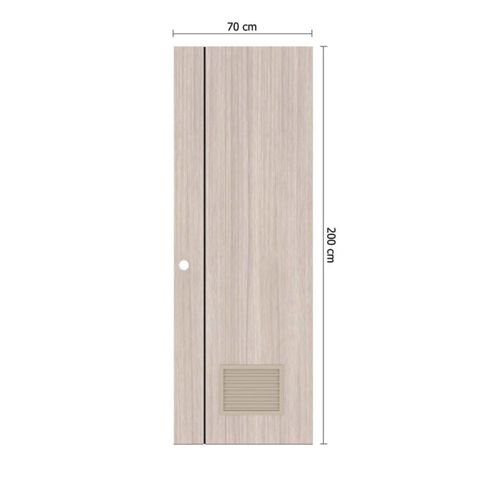 ประตูห้องน้ำ UPVC เจาะรูลูกบิด PARAZZO PL-01 70x200 ซม. สีลาเต้