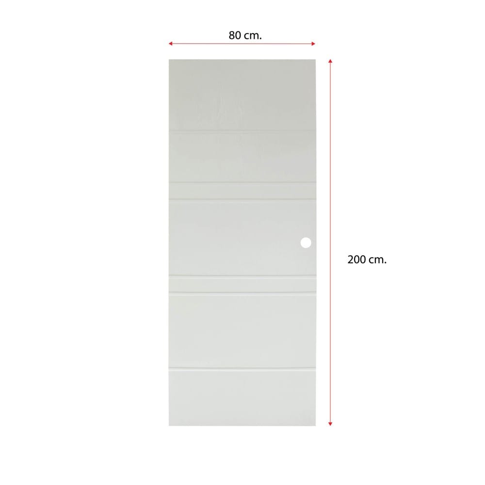 ประตูภายนอก UPVC เจาะลูกบิด MODERNWOOD MWR010 80x200 ซม. สีขาว