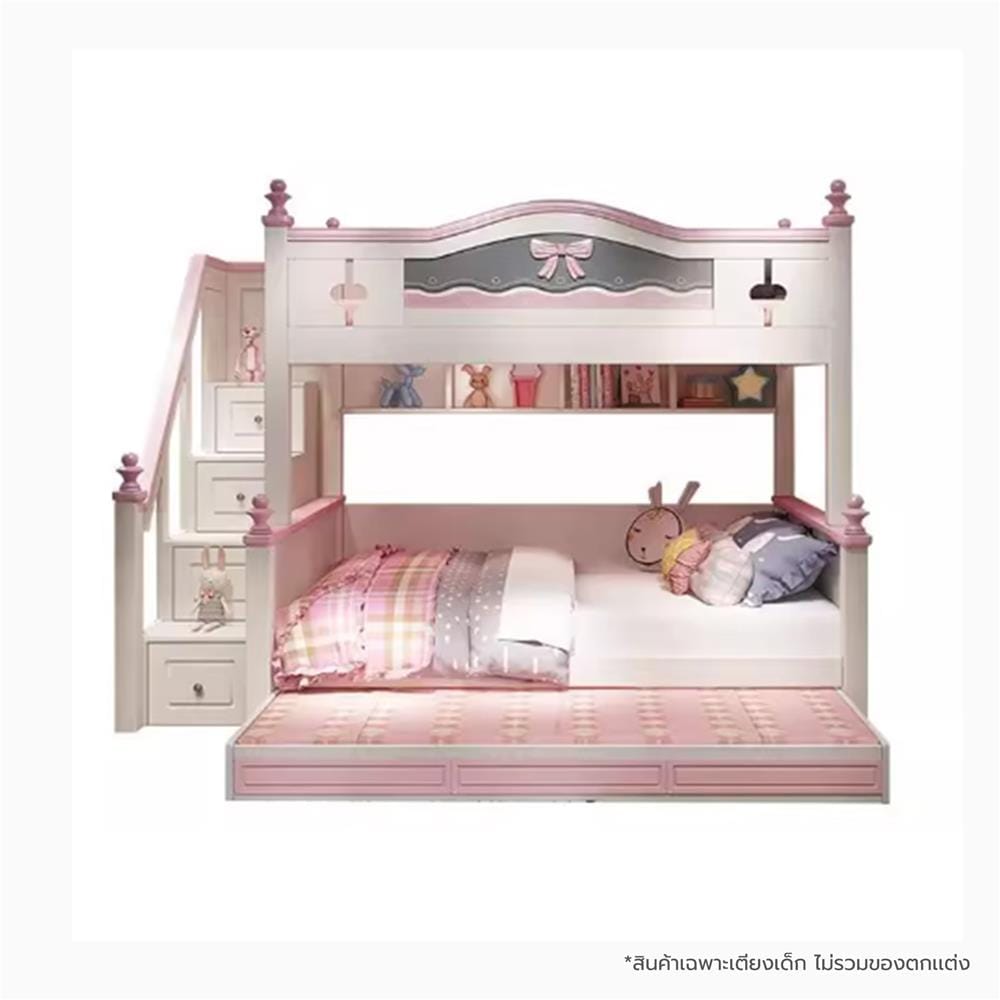 เตียง 2 ชั้น 5 ฟุต DREAM CAR KID DREAMY BOW สีชมพู