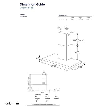 เครื่องดูดควันกระโจม ELECTROLUX ECT9412XB 90 ซม._6