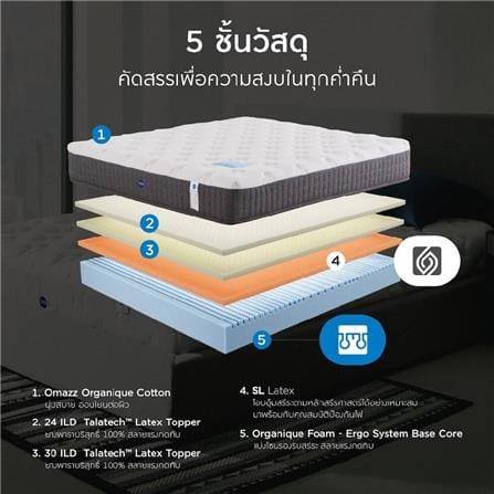 ที่นอน 3.5 ฟุต OMAZZ FERRIS (พร้อมชุดเครื่องนอน 6 ชิ้น)_3