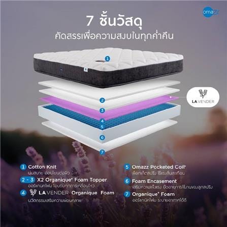 ที่นอน 3.5 ฟุต OMAZZ FINCHLEY (พร้อมชุดเครื่องนอน 6 ชิ้น)_7