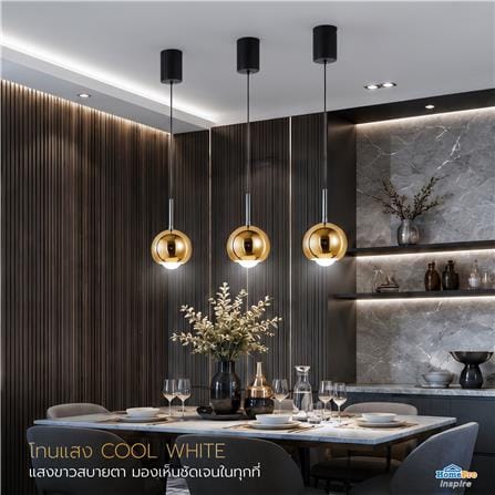 ไฟช่อ LED CARINI KM1606-100mmG 7 วัตต์ COOL WHITE สีทอง/ดำ 1 หัว_7