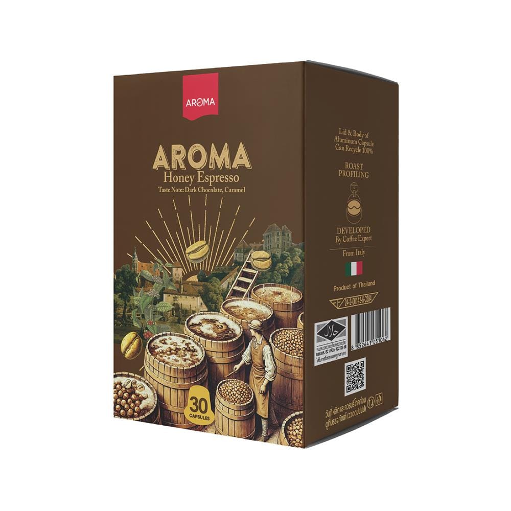 แคปซูลเครื่องชงกาแฟ AROMA ฮันนี่เอสเพรสโซ 5.5 ก. (30 แคปซูล)