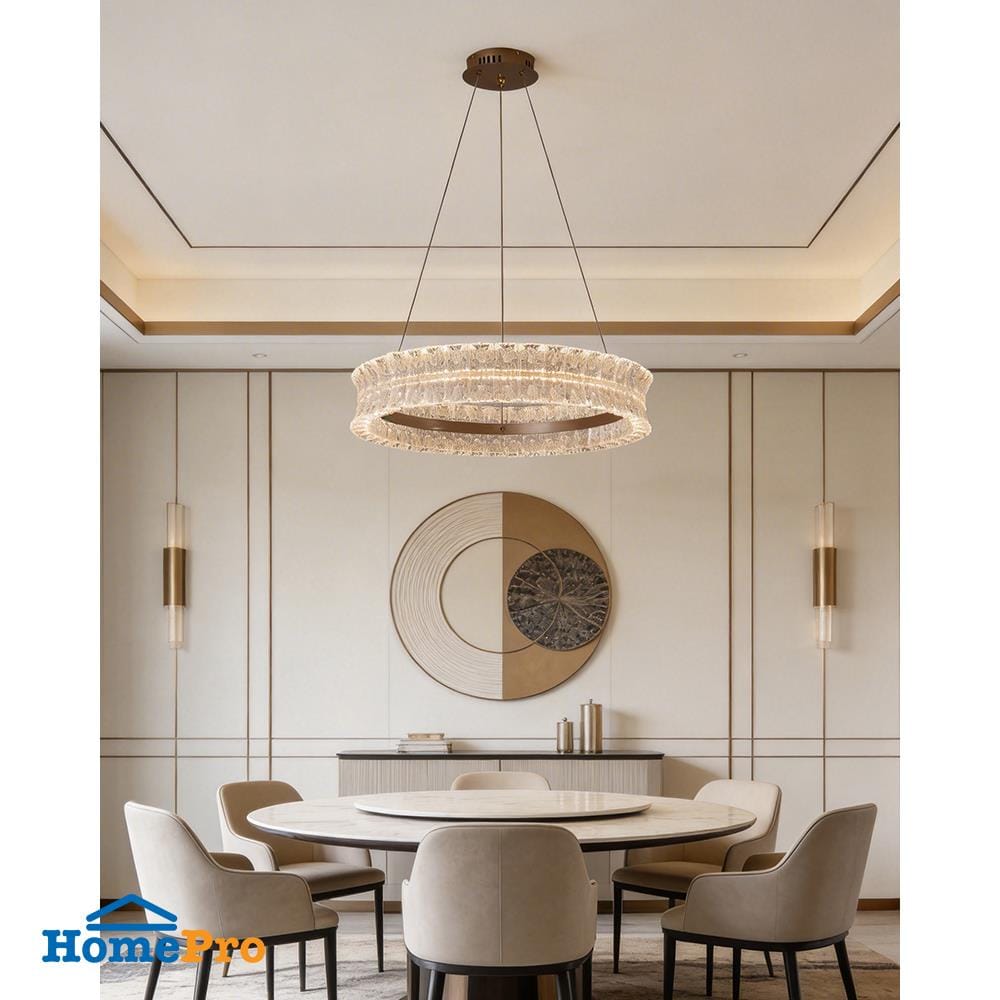 ไฟช่อ LED CARINI KM1685-600mm 42 วัตต์ DAYLIGHT/COOL WHITE/WARM WHITE สีทอง/ขาว 1 หัว