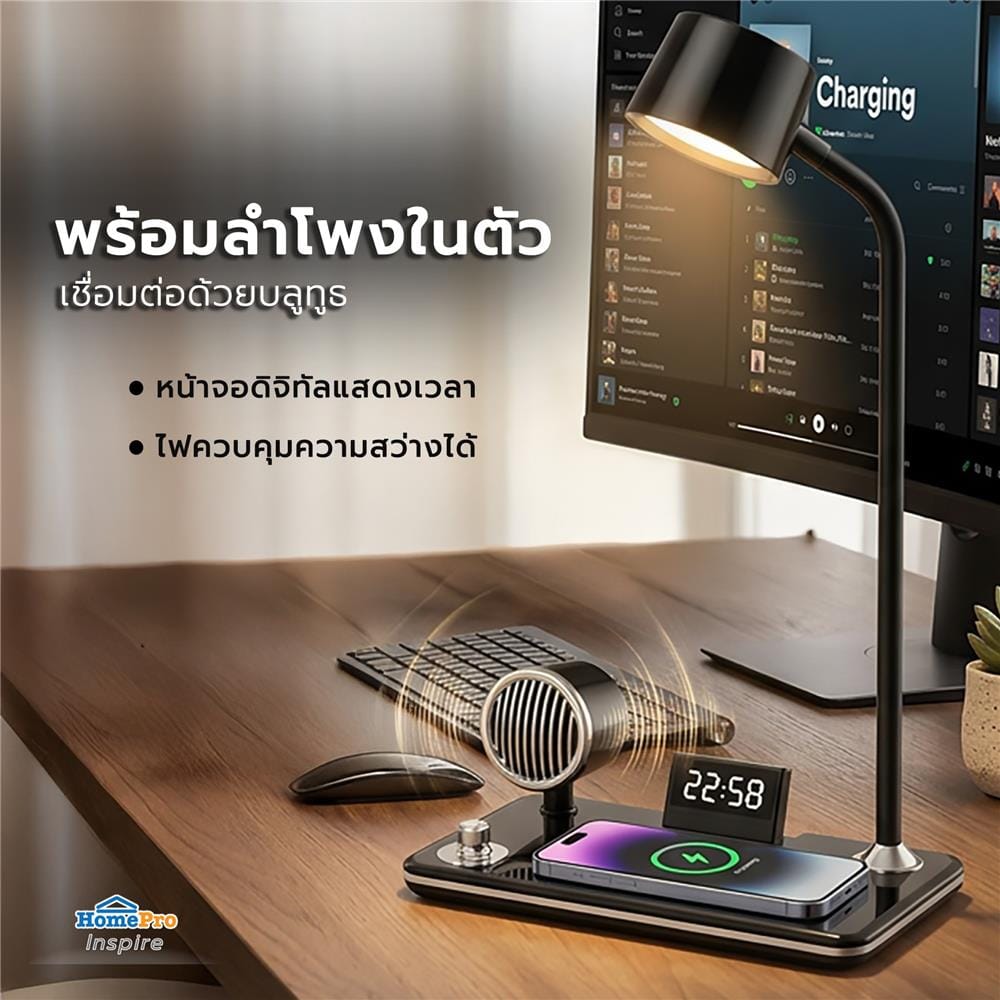 ไฟอ่านหนังสือ LED CARINI WLC MT-1772BK 5 วัตต์ สีดำ